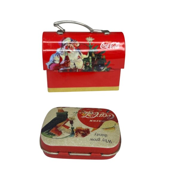 Coca Cola Santa Vintage Tin Collectible Mini Lunchbox & Mini Mint Tin Set - Picture 7 of 9